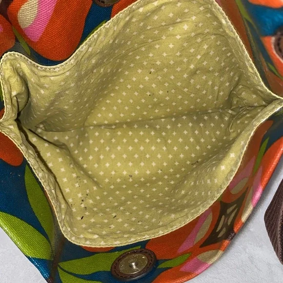 Fossil key boho floral print coated canvas crossbody bag - Picture 7 of 8